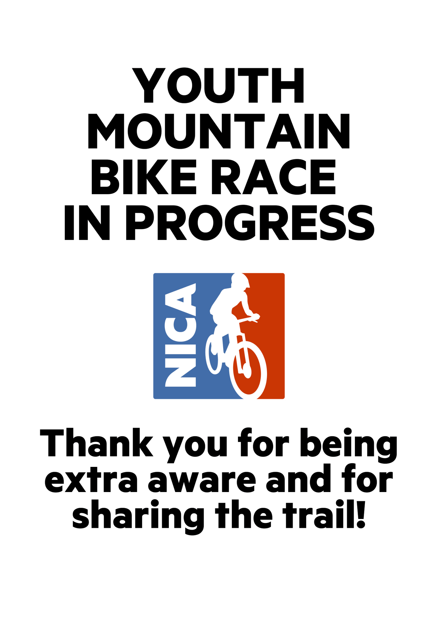 Official NICA Course Marking Signs